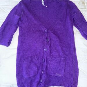 Aeropostale Vivid Purple Cardigan Sweater